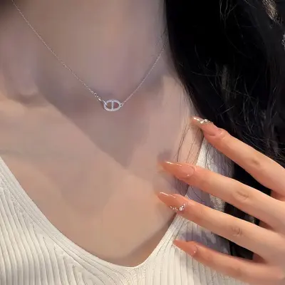 S925 Sterling Silver Flower Necklace Women Elegant