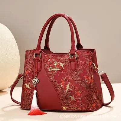 Women's Large Capacity Chinese-Style Single-Shoulder Handbag