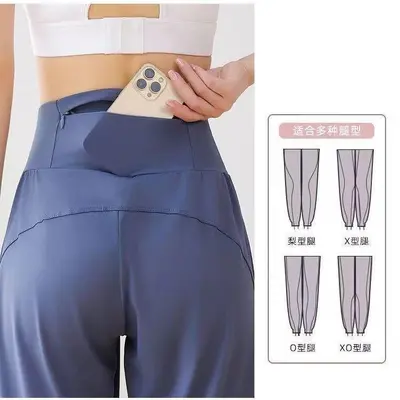 Women's sports yoga pants with zipper pockets, quick-dry