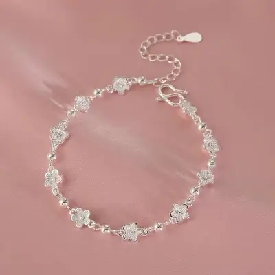 925er Silber Blüten-Armband elegant für Damen - 2