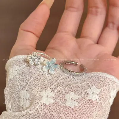 Strass-Tropfglasur Blütenring, Nischendesign, minimalistisch - 3