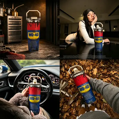 W-40 Doppeltrinkbecher, Edelstahl 304, 30 oz, mit Strohhalm