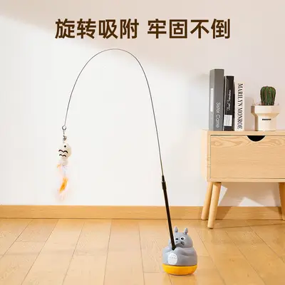 Длинная дразнилка для кошек с колокольчиком, игрушка для кошек для самостоятельной игры, устройство против скуки, сжигает энергию котят, устойчивая к жеванию, товары для домашних животных - 4