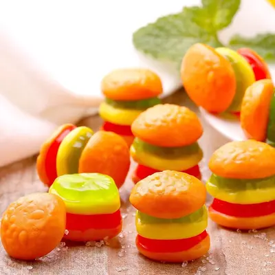 Troli Kouli Hamburger Şeker, 9g x 60 Paket, Meyve Aromalı Dolgulu