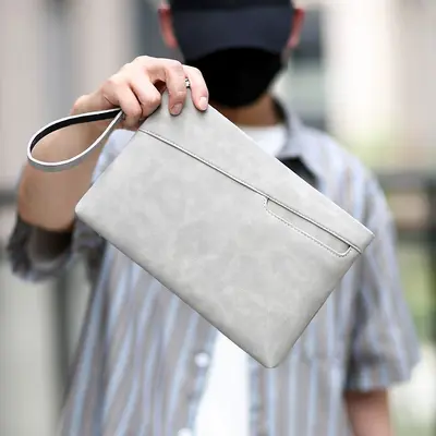 Men's Business Clutch Bag, Large Capacity, Minimalist Design - 7