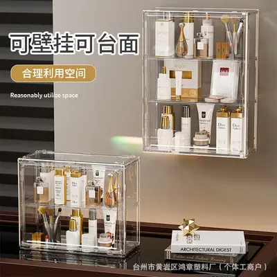Акриловый organizer-бокс прозрачный настенный для фигурок Labubu blind box, витрина для фигурок, коробка для хранения косметики, полка-стеллаж