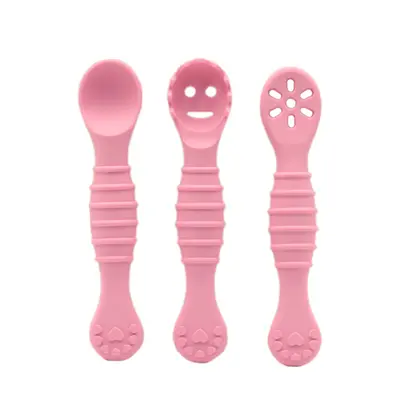 Baby Silicone Teething Spoon, Double-Head Soft, for Baby Food - 7