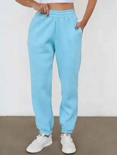 Damen Jogginghose gefüttert, warm, mit Bündchen - 8