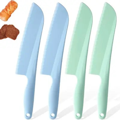 Kunststoff-Messerset für Kinder, pädagogisch, Kuchen- und Obstmesser