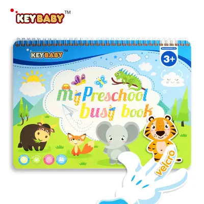 keybaby Erken Eğitim Sessiz Kitap, Tekrar Yapıştırılabilir Çıkartmalı Busy Book