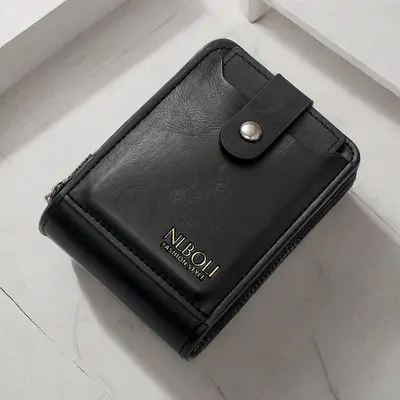 Men's Short Wallet, Large Capacity, Multifunctional with External Card Slot - 6