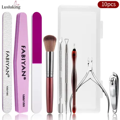 Stainless steel titanium nail care set, multi-piece - 5