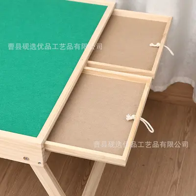 Solid Wood Frame Puzzle Storage Table with Drawers and Compartments - 4