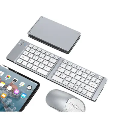 Yixin 919 katlanabilir küçük klavye çift modlu Bluetooth 2.4G klavye ve fare seti tip-c tabletler için uygun şarj