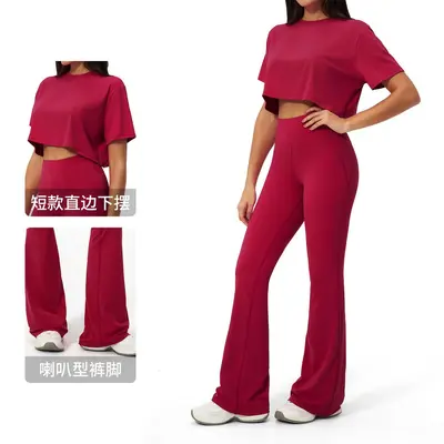 Kadın Gevşek Moda Yoga Takımı, Açık Hava Koşu ve Fitness Seti - 3
