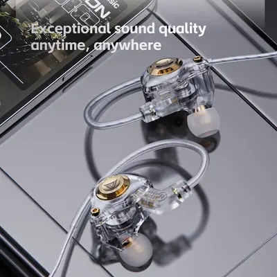 QKZ AK6 Şanslı Ağır Bas HIFI Kulaklıklar Takılabilir Kulaklıklar Üç Hızlı Ayar Cep Telefonu Spor Kulaklıkları