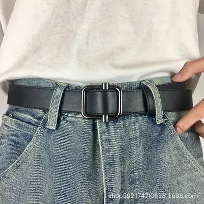 Erkek kemeri yeni stil deliksiz trend Kore versiyonu günlük çok yönlü öğrenci modası sade bel kemeri kadınlar için