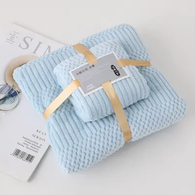 Yeni yüksek kaliteli uğurlu havlu banyo havlusu seti mercan kadife plaj havlusu emici ev günlük kullanım hediyesi - 9