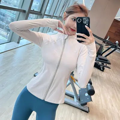 Women's Yoga Jacket, Long Sleeve, Quick-Dry, Zip Front - 11