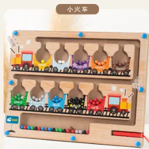 Wooden Magnetic Maze Ball Toy for Learning Numbers