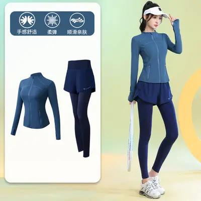 高颜值瑜伽服秋冬上衣女时尚绝美专业跑步训练健身服运动休闲外穿 - 8