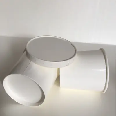 White Ice Cream Paper Bowl, Double-Coated Freezer Paper Cup, 120ml