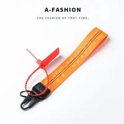 OFF-WHITE Canvas Keychain with Embroidered Letter - 13