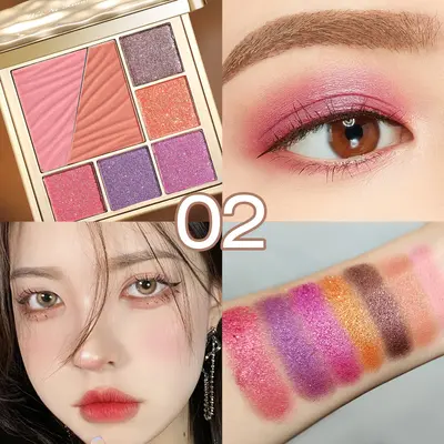 Winnie the Pooh Seven-Color Eyeshadow and Blush Palette, Matte and Shimmer - 7