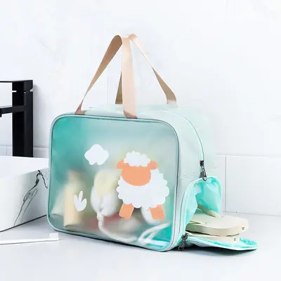 Large capacity makeup bag with dry wet separation - 2