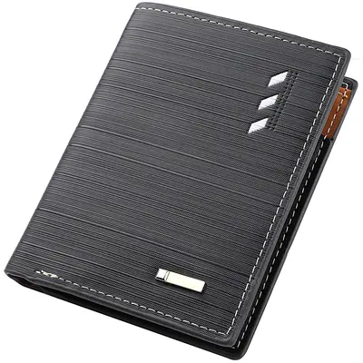 Erkek Kısa Model Ultra İnce Yumuşak Deri Cüzdan - 9