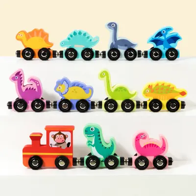 Wooden Dinosaur Train, Magnetic Number Building Blocks