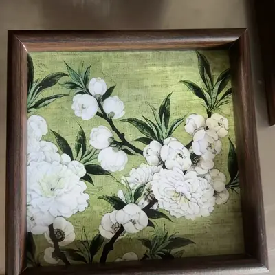 Purple Peony Square Decorative Tray, Art Tea Tray - 9