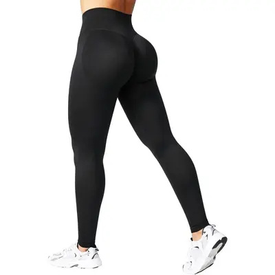 Matte Seamless High-Waist Peach Butt Yoga Leggings, 9/10 Length - 8