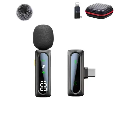 S2 Wireless Lavalier Microphone with Magnetic Clip and Digital Display