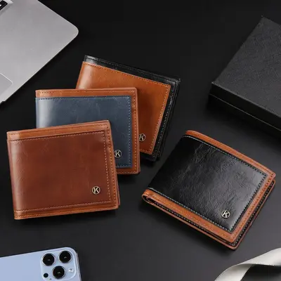 Retro Short Men's Wallet, Tri-Fold with Multiple Card Slots - 4