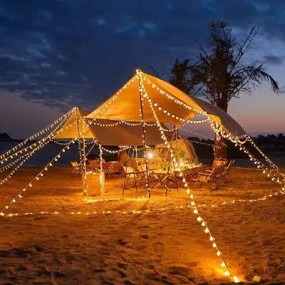 Solar LED String Lights, Star and Crystal Design for Camping Tents and Gardens