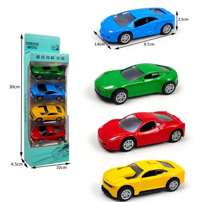 Children's Pull-Back Alloy Police Car Model Toy Set - 10