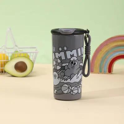 新款316不锈钢保温杯学生户外便携车载随手吸管杯卡通缤纷咖啡杯 - 9