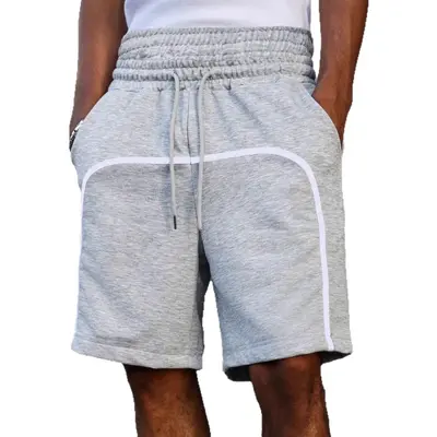 Men's Double Waist Casual Shorts, Grey, Loose Knit