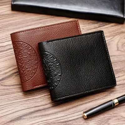 Herrenbrieftasche quer, viele Kartenfächer, Weichleder, große Kapazität - 1