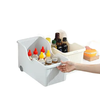 Kunststoff-Küchenlagerbox mit Rädern, japanischer Stil - 6