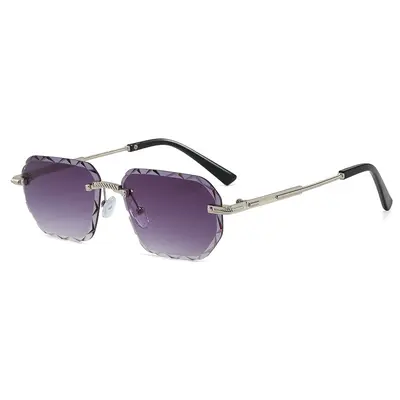 Polygon Frameless Retro Sunglasses for Women and Men, Fashion Style - 7