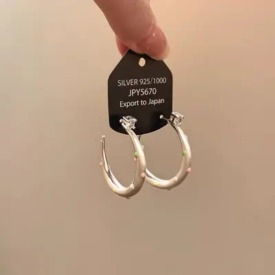 秋冬百搭素圈耳圈合集~冷淡网红风时尚高级感耳圈显脸瘦气质耳圈 - 9