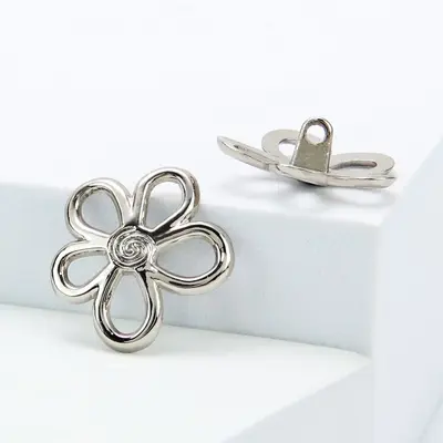 Irregular Small Floral Hollow Metal Buttons for Coats - 8