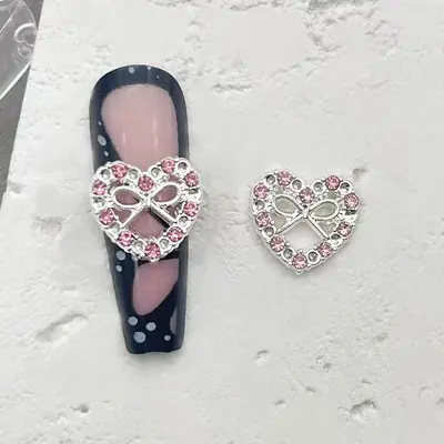 Three-Dimensional Diamond Peach Heart Alloy Nail Art Decoration - 9