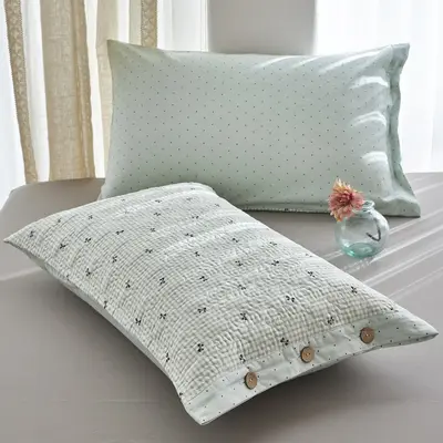 100% Cotton Button Pillow Cover, 48x74 cm, Single Size - 7