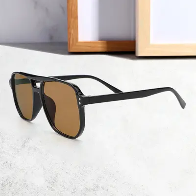 Neue grenzüberschreitende doppelschienige Flieger-Sonnenbrille, europäischer und amerikanischer Stil Herren-Fahrerbrille, hochwertige modische Damen-Sonnenbrille - 4