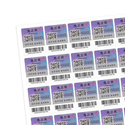 Kozmetik için kurcalamaya karşı korumalı QR kodlu sahtecilik önleyici etiket
