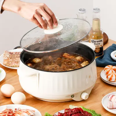 Çok fonksiyonlu elektrikli buharda pişirme ve pişirme hepsi bir arada tencere, öğrenci yurdu elektrikli tencere, ev elektrikli tencere, elektrikli wok, elektrikli tencere, küçük ev aletleri
