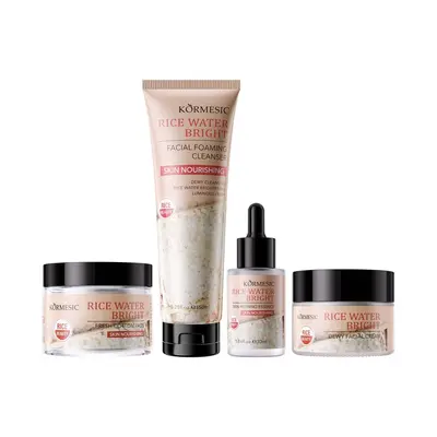 Полная английская серия ухода за кожей лица KORMESIC Rice Water Brightening Whitening с рисовой водой, осветляющая и отбеливающая серия ухода за кожей, питательная серия ухода за кожей